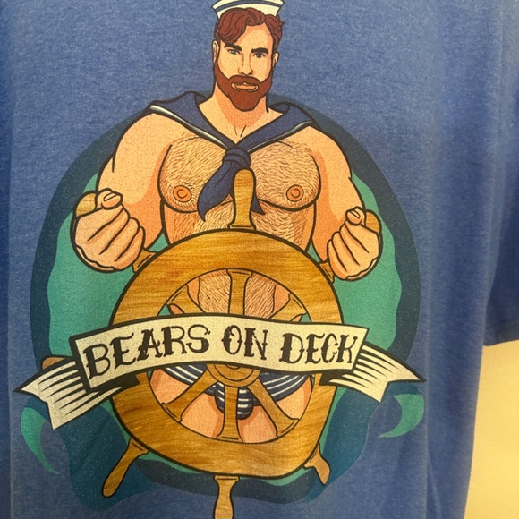 Bears on Deck T Shirt Gently worn 50% cotton / 50% polyester - Picture 2 of 3